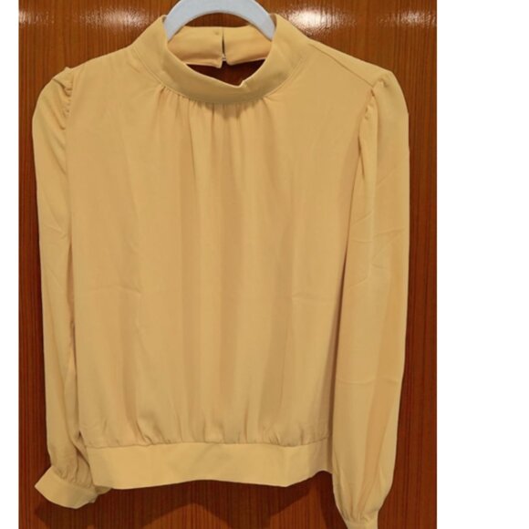 Ann Taylor Loft Mock Neck Blouse with Open Back Detail - Picture 1 of 3